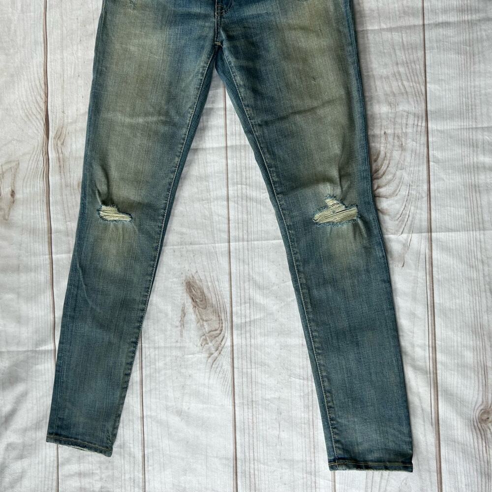 Ralph Lauren Polo distressed mid rise skinny denim jeans grunge bohemian punk 8 - Picture 3 of 11